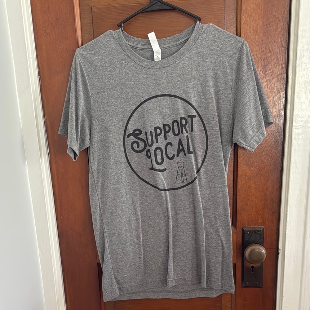 Gray 'Support Local' Graphic T-Shirt